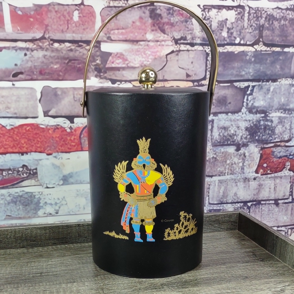 Vintage Couroc "Kachina" Ice Bucket